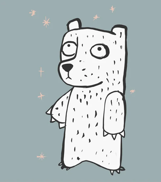 Ντροπαλός κινούμενα σχέδια αρκούδα — Διανυσματικό Αρχείο