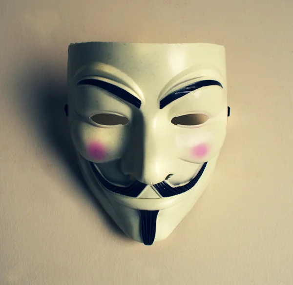 白色的匿名面具 — 图库照片