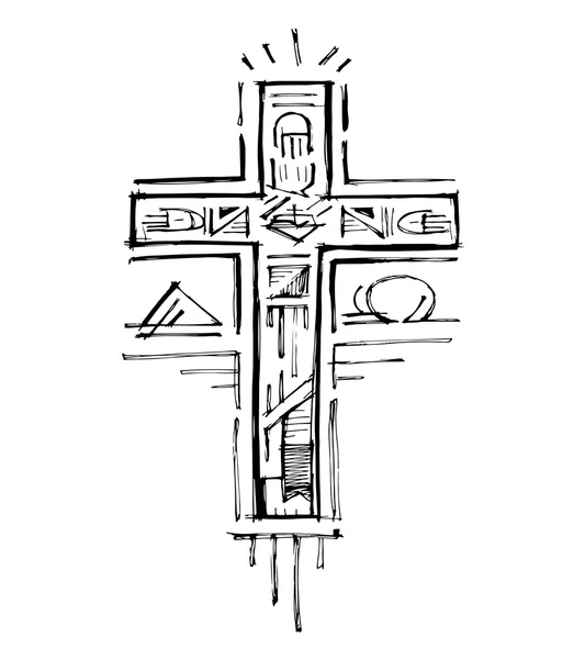 Крест Альфа и Омега — стоковый вектор