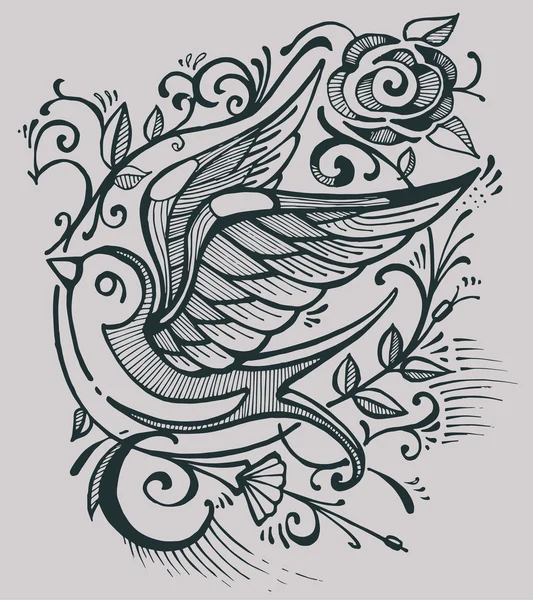 Kuş ve çiçek yutmak