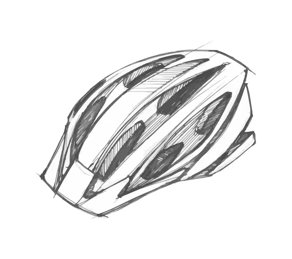 Disegno casco ciclista — Vettoriale Stock
