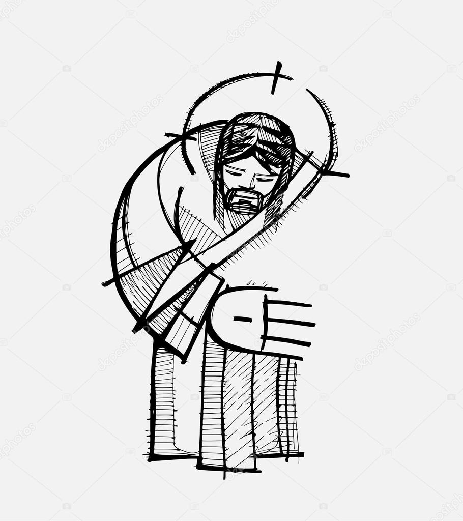 Jesus hug drawing