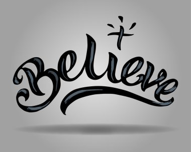 Çapraz ile yazı Believe