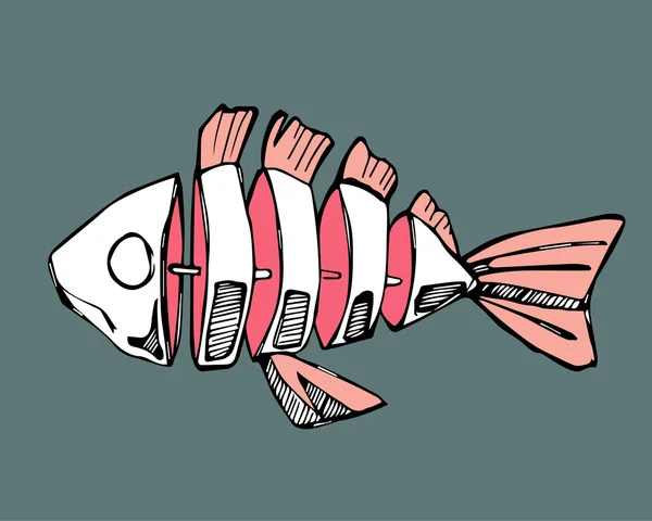 Cartone animato pesce affettato — Vettoriale Stock