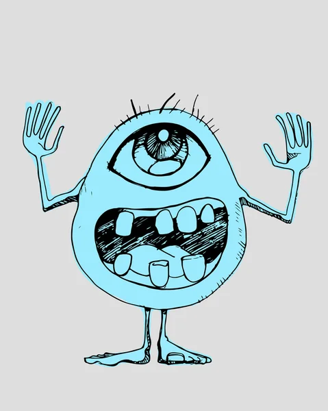 Één oog cartoon monster — Stockvector