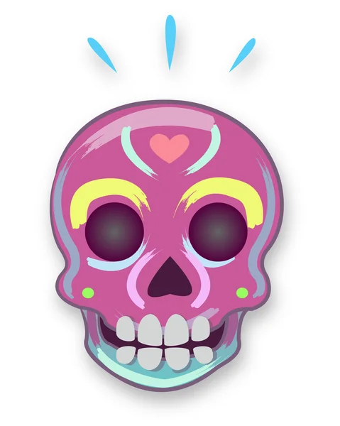 Mexicaanse traditionele cartoon schedel — Stockvector