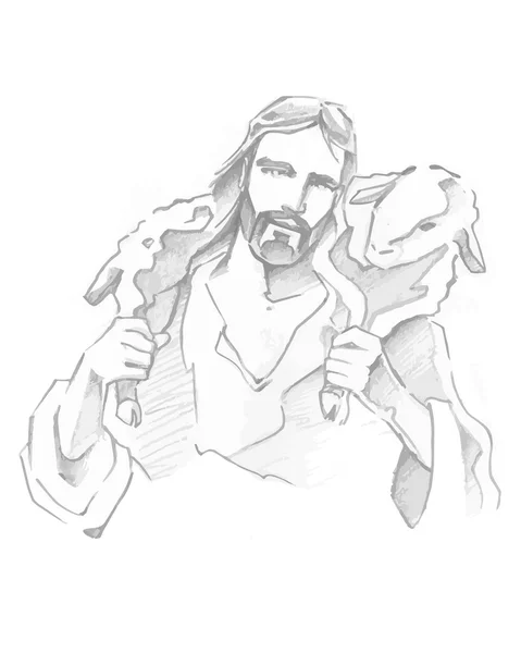 Jesucristo Buen Pastor — Archivo Imágenes Vectoriales