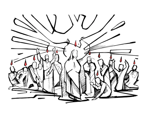 Pentecost, christliches Symbol — Stockvektor