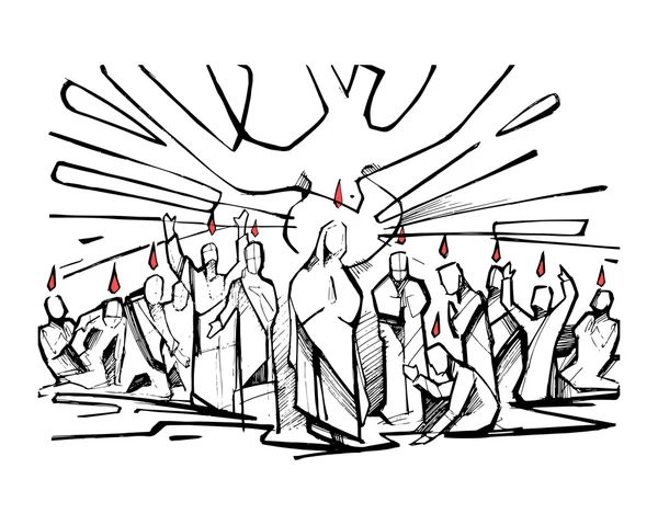 Pentecostés, símbolo cristiano — Archivo Imágenes Vectoriales