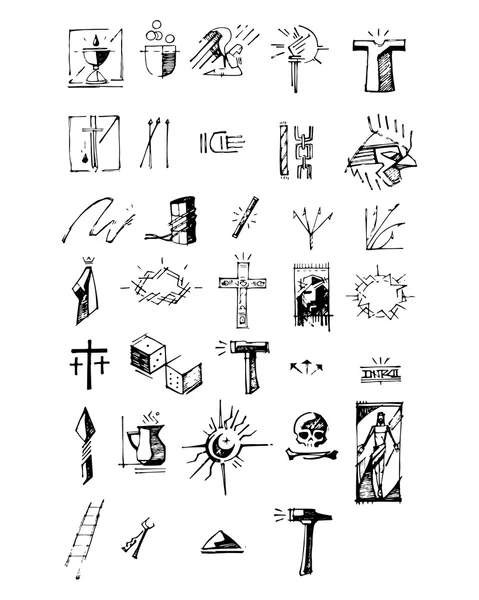 Християнський, релігійний набір іконок — стоковий вектор