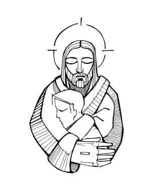 Jesus Christ mercy concept clipart