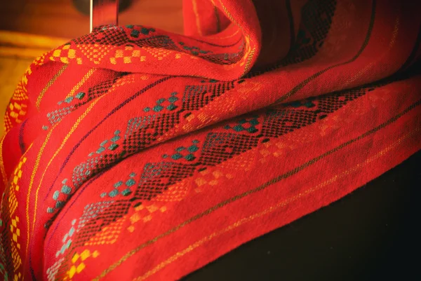 Indigenous ethnic red fabric — Stock Fotó