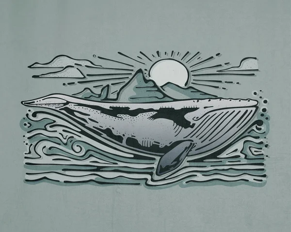 Ballena gris en el océano —  Fotos de Stock