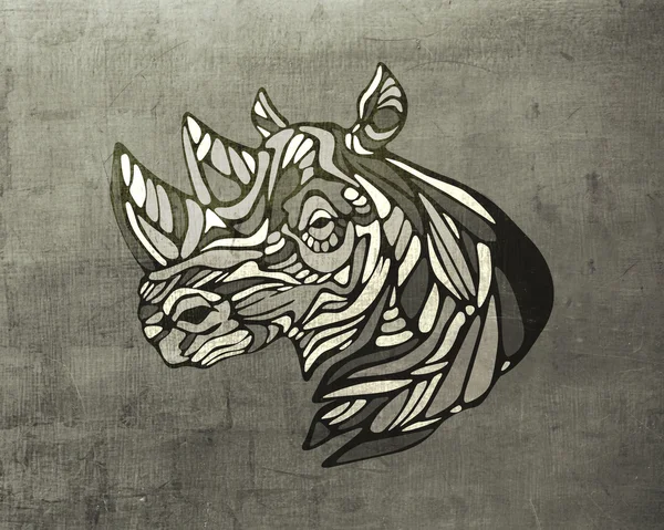 Illustrazione contemporanea di Rhino — Foto Stock