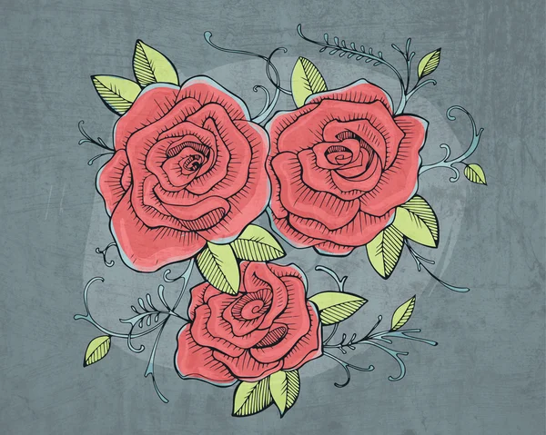 Τρεις τριαντάφυλλα σχεδίασης — Φωτογραφία Αρχείου