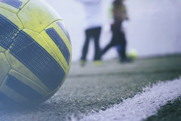 Fotboll och silhuetter — Stockfoto