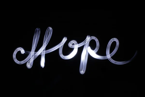 Abstract inscription of hope word — Stock Photo, Image