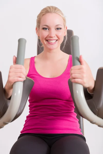 Exercises in a fitness studio — 스톡 사진