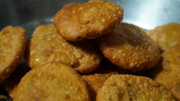 Chats Tradicionais Indianos Kachori Receita Indiana — Fotografia de Stock