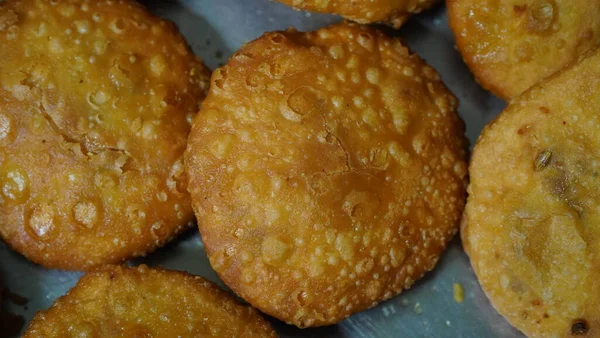 Chats Tradicionais Indianos Kachori Receita Indiana — Fotografia de Stock