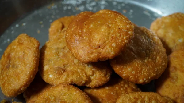 Chats Tradicionais Indianos Kachori Receita Indiana — Fotografia de Stock