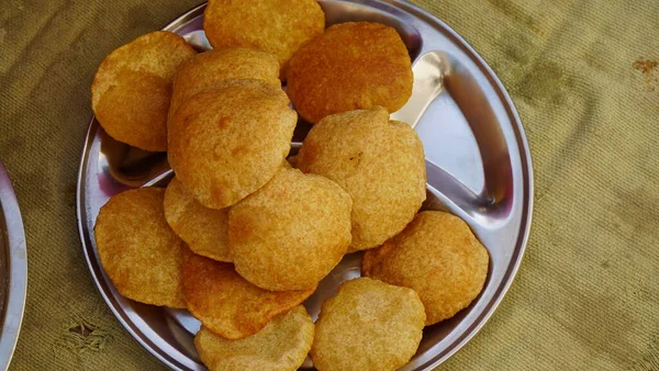 Top View Indian Crispy Snack Breakfast — Stok Foto