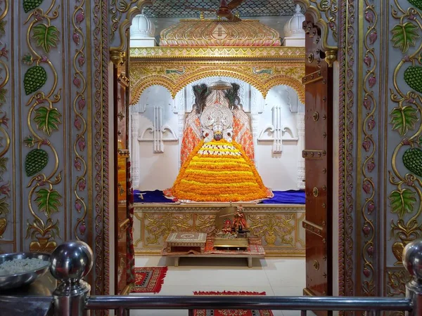 Ídolo Del Dios Hindú Khatu Shyam Baba Templo Beawar Rajastán —  Fotos de Stock