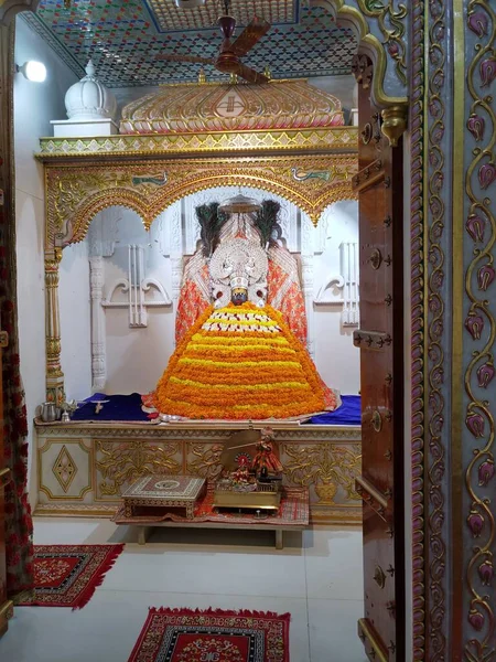 Idol Hindu Isten Khatu Shyam Baba Egy Templomban Beawar Rajasthan — Stock Fotó