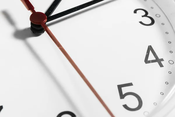 Closeup of hands on clock face.sensitive focus — Stock Photo, Image