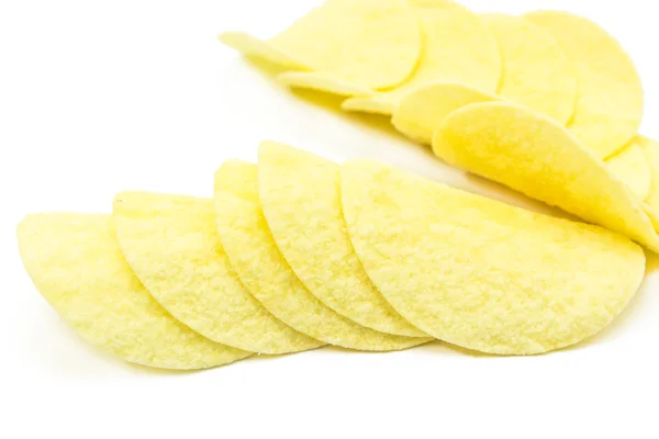 Potato chips on a white background — Stock Photo, Image