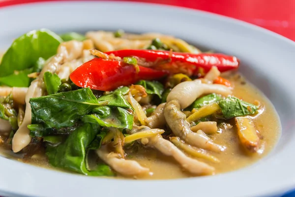 Tailandia Comida setas con chile jengibre  . — Foto de Stock