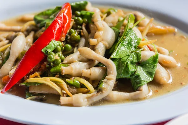 Tailandia Comida setas con chile jengibre  . — Foto de Stock