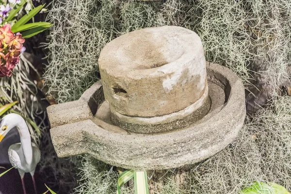Каменная мельница с природой — стоковое фото