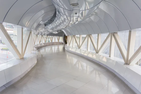 empty long corridor in the modern office building