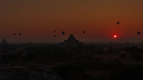 Amanecer en Bagan, myanmar timelapse — Vídeos de Stock