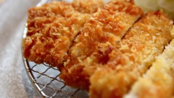 Tonkatsu Curry Reis aus nächster Nähe — Stockvideo