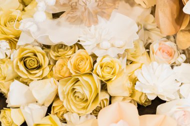 Renkli çiçekler kağıt arka plan deseni hoş bir tarz.