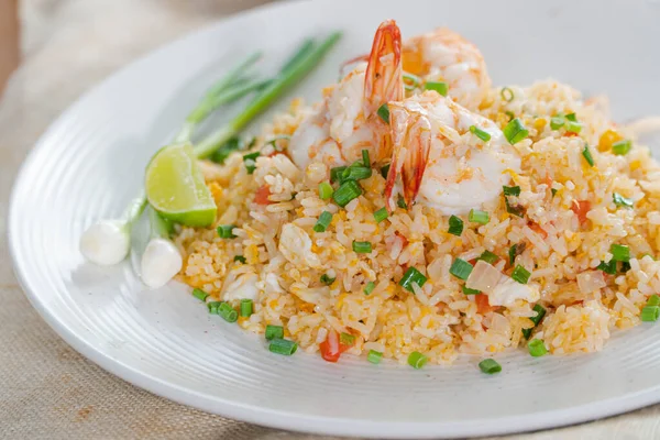 Unique Style Thai Shrimp Fried Rice Serves Dish — Stock Photo, Image
