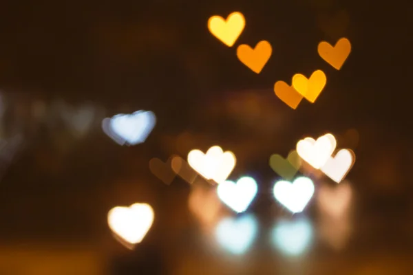 Abstract hart bokeh achtergrond, liefde Valentine's dag achtergrond — Stockfoto