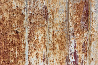 Zengin ve çeşitli desenli paslı metal yüzey