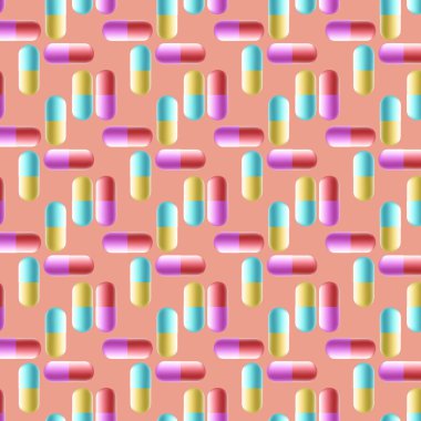 Çok renkli hap sorunsuz arka plan kapsüller. Eps10 vektör