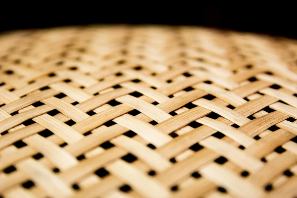 Weven textuur rieten oppervlak voor meubels materiaal. Centrum focus — Stockfoto