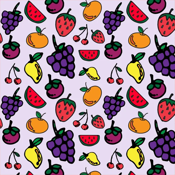 Modèle sans couture de fruits pour votre conception — Image vectorielle