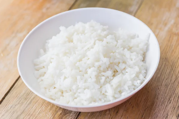 Cooked rice in white cup. — Stock Photo, Image