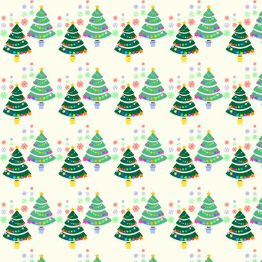 Sorunsuz imkanı desen Noel ağacı ve kar tanesi ile kış için ho