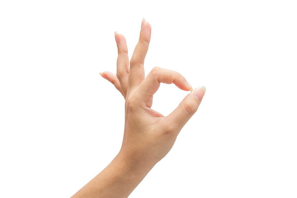 female hand on the isolated on white background