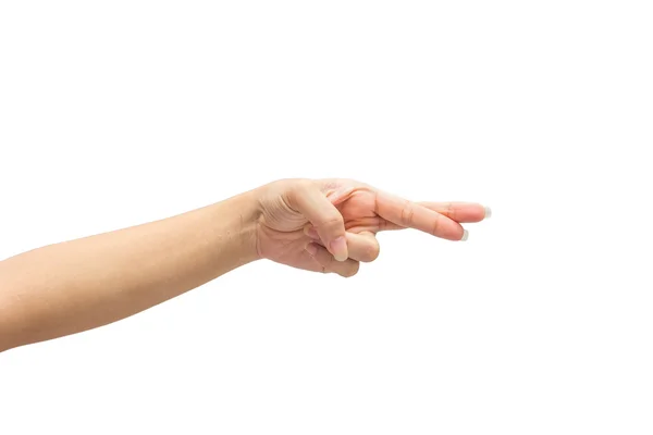 Γυναικείο χέρι για το απομονωθεί σε λευκό φόντο — Φωτογραφία Αρχείου
