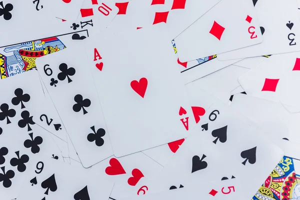 Lot of dusty old playing cards. — Stock Photo, Image