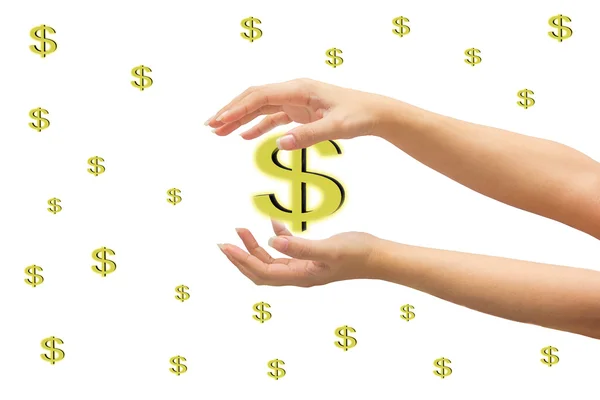 Human hand with money isolate on white background — Stock Photo, Image