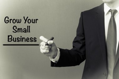 İş adam yazma - küçük işletme büyümek